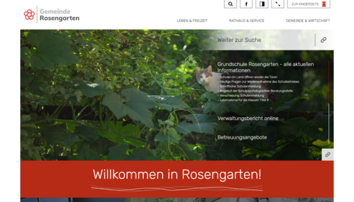 Startseite von der Homepage