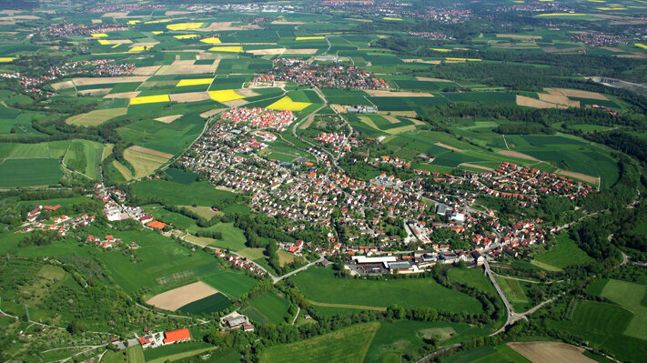 Luftbild der Gemeinde Rosengarten