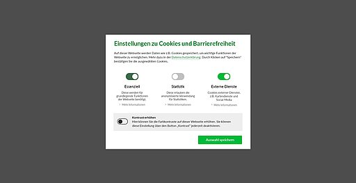 Bild des Cookie-Hinweis auf der Homepage